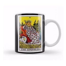 Baskı Dükkanı The Empress Rider Waite Tarot Card 01 Beyaz 330 ml Porselen Kupa Bardak