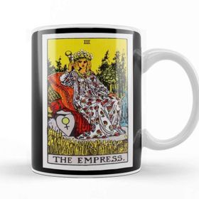 Baskı Dükkanı The Empress Rider Waite Tarot Card 01 Beyaz 330 ml Porselen Kupa Bardak