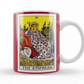Baskı Dükkanı The Empress Rider Waite Tarot Card Beyaz 330 ml Porselen Kupa Bardak