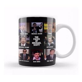 Baskı Dükkanı The Faces Of Michael Scott The Office Beyaz 330 ml Porselen Kupa Bardak