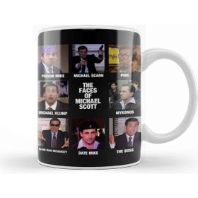 Baskı Dükkanı The Faces Of Michael Scott The Office Beyaz 330 ml Porselen Kupa Bardak