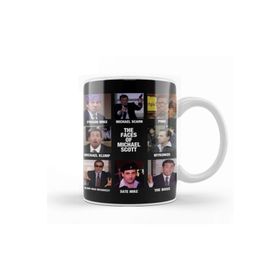 Baskı Dükkanı The Faces Of Michael Scott The Office Beyaz 330 ml Porselen Kupa Bardak