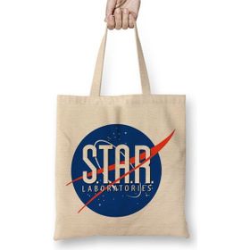 Baskı Dükkanı The Flash Star Labs Nasa Logo Bez Çanta
