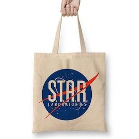 Baskı Dükkanı The Flash Star Labs Nasa Logo Bez Çanta