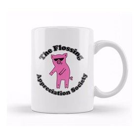 Baskı Dükkanı The Flossing Appreciation Society Beyaz 330 ml Porselen Kupa Bardak