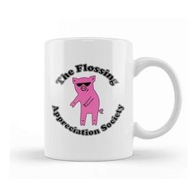 Baskı Dükkanı The Flossing Appreciation Society Beyaz 330 ml Porselen Kupa Bardak