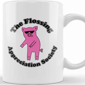 Baskı Dükkanı The Flossing Appreciation Society Beyaz 330 ml Porselen Kupa Bardak