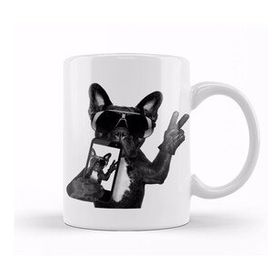 Baskı Dükkanı The French Bulldog Beyaz 330 ml Porselen Kupa Bardak