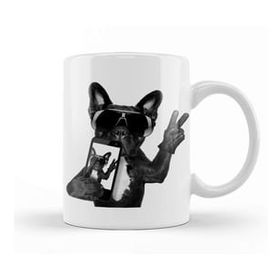 Baskı Dükkanı The French Bulldog Beyaz 330 ml Porselen Kupa Bardak
