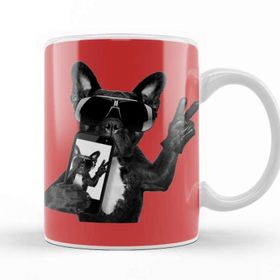 Baskı Dükkanı The French Bulldog Beyaz 330 ml Porselen Kupa Bardak