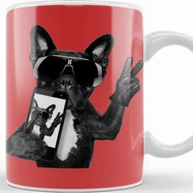 Baskı Dükkanı The French Bulldog Beyaz 330 ml Porselen Kupa Bardak