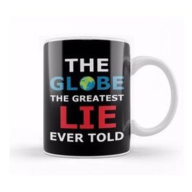 Baskı Dükkanı The Globe The Greatest Lie Ever Told Flat Earth Beyaz 330 ml Porselen Kupa Bardak