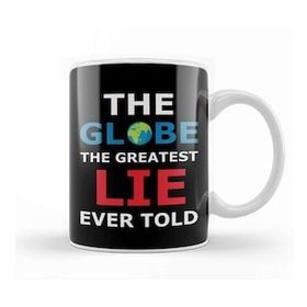 Baskı Dükkanı The Globe The Greatest Lie Ever Told Flat Earth Beyaz 330 ml Porselen Kupa Bardak