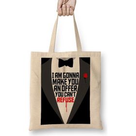 Baskı Dükkanı The Godfather Popart Bez Uzun Saplı Krem Rengi Çanta