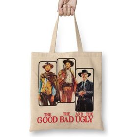 Baskı Dükkanı The Good, Bad And Ugly Bez Uzun Saplı Krem Rengi Çanta