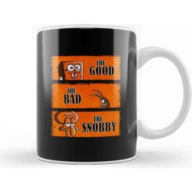 Baskı Dükkanı The Good The Bad & The Snobby Süngebob Beyaz 330 ml Porselen Kupa Bardak