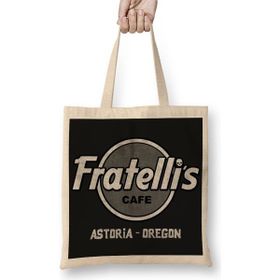 Baskı Dükkanı The Goonies Fratellis Rock Cafe Bez Uzun Saplı Krem Rengi Çanta