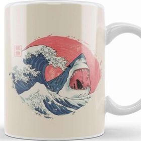 Baskı Dükkanı The Great Shark Beyaz 330 ml Porselen Kupa Bardak
