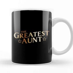 Baskı Dükkanı The Greatest Aunt Beyaz 330 ml Porselen Kupa Bardak