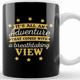 Baskı Dükkanı The Greatest Showman Adventure With A Breathtaking View Quote Beyaz 330 ml Porselen Kupa Bardak