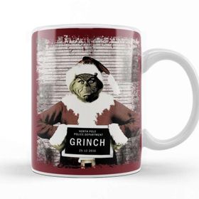 Baskı Dükkanı The Grinch Christmas Mugshot Kupa Bardak