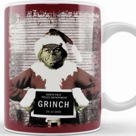Baskı Dükkanı The Grinch Christmas Mugshot Kupa Bardak