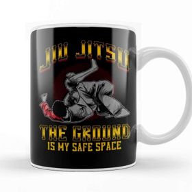 Baskı Dükkanı The Ground Is My Safe Space Funny Jiu Jitsu Bjj Beyaz 330 ml Porselen Kupa Bardak