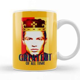 Baskı Dükkanı The King Cristiano Ronaldo Greatest Of All Time Porselen Beyaz Kupa Bardak