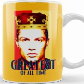 Baskı Dükkanı The King Cristiano Ronaldo Greatest Of All Time Porselen Beyaz Kupa Bardak