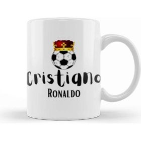 Baskı Dükkanı The King Of Football Cristiano Ronaldo 7 Porselen Beyaz Kupa Bardak