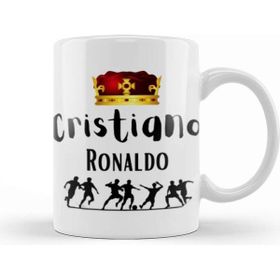 Baskı Dükkanı The King Of Football Cristiano Ronaldo 7 Porselen Beyaz Kupa Bardak