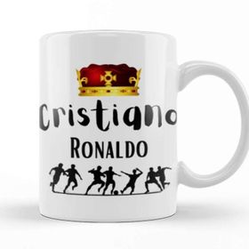 Baskı Dükkanı The King Of Football Cristiano Ronaldo 7 Porselen Beyaz Kupa Bardak