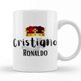 Baskı Dükkanı The King Of Football Cristiano Ronaldo 7 Porselen Beyaz Kupa Bardak