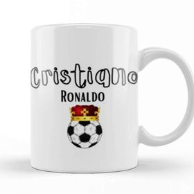 Baskı Dükkanı The King Of Football Cristiano Ronaldo 7 Porselen Beyaz Kupa Bardak