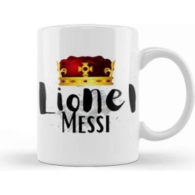 Baskı Dükkanı The King Of Football Lionel Messi Artwork Porselen Beyaz Kupa Bardak