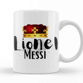Baskı Dükkanı The King Of Football Lionel Messi Artwork Porselen Beyaz Kupa Bardak