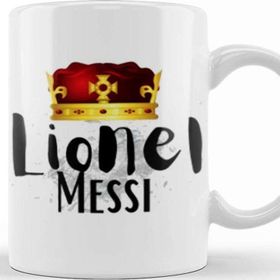 Baskı Dükkanı The King Of Football Lionel Messi Artwork Porselen Beyaz Kupa Bardak