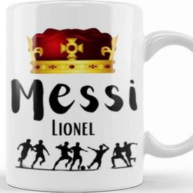 Baskı Dükkanı The King Of Football Lionel Messi Porselen Beyaz Kupa Bardak