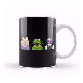 Baskı Dükkanı The Muppet Kermit Miss Piggy And Gonzo The Muppets Pixel Porselen Beyaz Kupa Bardak