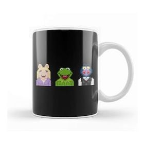 Baskı Dükkanı The Muppet Kermit Miss Piggy And Gonzo The Muppets Pixel Porselen Beyaz Kupa Bardak
