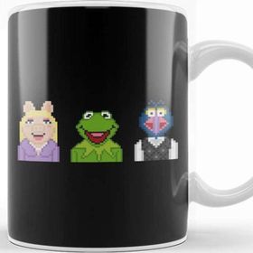 Baskı Dükkanı The Muppet Kermit Miss Piggy And Gonzo The Muppets Pixel Porselen Beyaz Kupa Bardak
