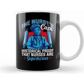 Baskı Dükkanı The Nurses Cape Proof That Nurses Are Superheroes Porselen Beyaz Kupa Bardak