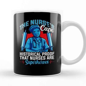 Baskı Dükkanı The Nurses Cape Proof That Nurses Are Superheroes Porselen Beyaz Kupa Bardak