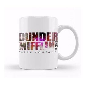 Baskı Dükkanı The Office Dunder Mifflin Logo Galactic Edition Porselen Beyaz Kupa Bardak