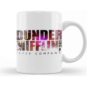 Baskı Dükkanı The Office Dunder Mifflin Logo Galactic Edition Porselen Beyaz Kupa Bardak