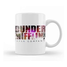Baskı Dükkanı The Office Dunder Mifflin Logo Galactic Edition Porselen Beyaz Kupa Bardak