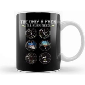 Baskı Dükkanı The Only Six Pack I Ll Ever Need Airplane Pilot Porselen Beyaz Kupa Bardak