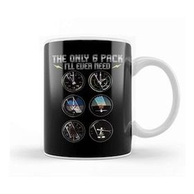 Baskı Dükkanı The Only Six Pack I Ll Ever Need Airplane Pilot Porselen Beyaz Kupa Bardak