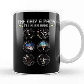 Baskı Dükkanı The Only Six Pack I'll Ever Need Airplane Pilot Porselen Beyaz Kupa Bardak