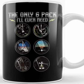 Baskı Dükkanı The Only Six Pack I'll Ever Need Airplane Pilot Porselen Beyaz Kupa Bardak